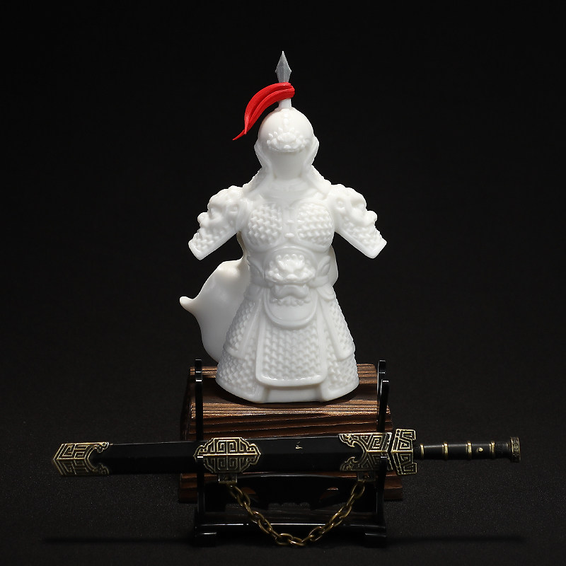 Hanhong Creative Ceramic Characters Armour Pendulum of Chinese Living Room Xuanguan Book Room Office Desktop Decorations Pendulum