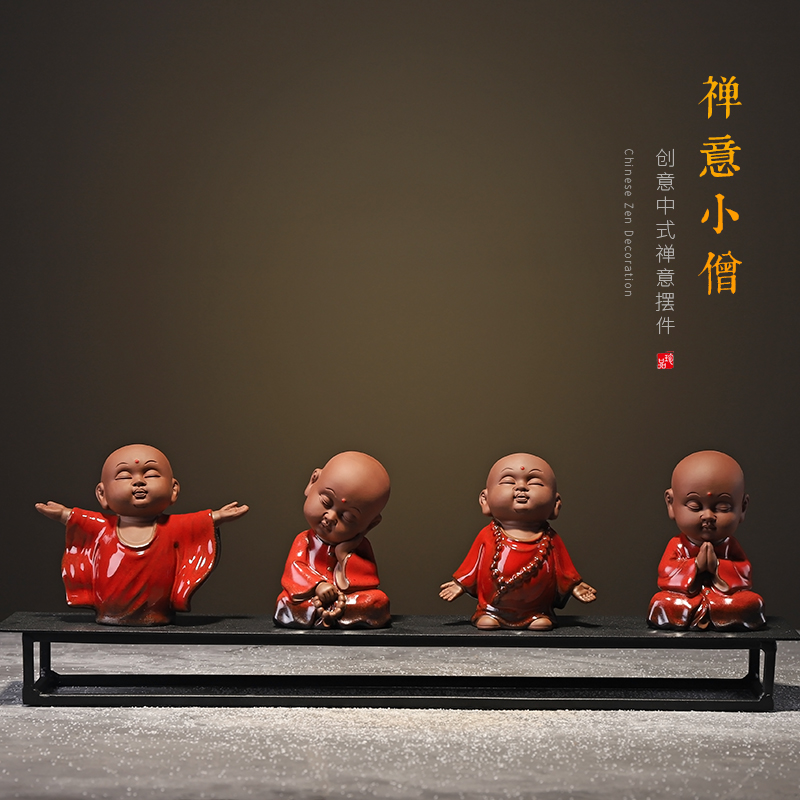 Small monk tea darling Home Office Mini Nourishing Swing Piece Zen small Mair tea Tea Tea Tea Play Accessories Pendulum