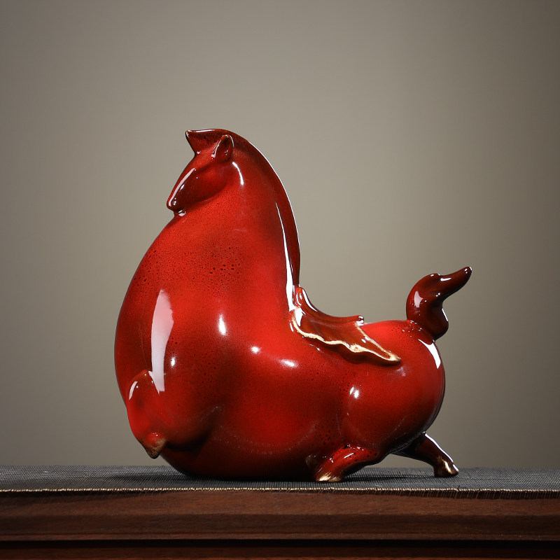 Hanhong Creative Ceramics Horse Pendulum pieces Living room Book room Xuanguan Office Desktop decoration Merchants Furnishing Crafts Gifts Swing Accessories