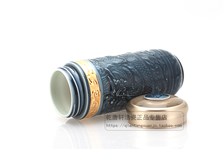 Do Tang Xuan porcelain cup big John lone totem sapphire blue and gold cup with circular cup cup spot