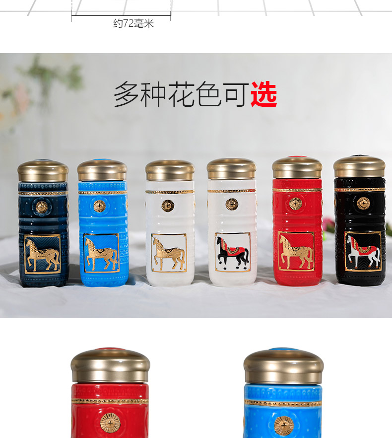 Dry Tang Xuan live China cups and gold royal horse office with a cup of tea cup business gift to elders