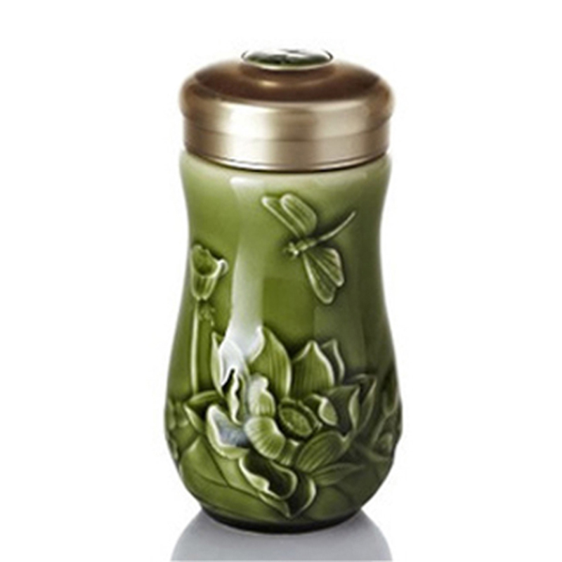 Little dragonfly summer lotus monolayer had done Tang Xuan stoneware keller cup cup ceramic cup to difference fine gifts