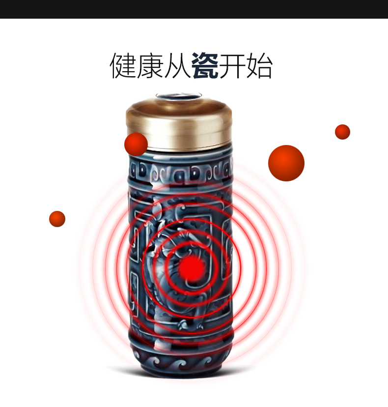 Do Tang Xuan porcelain cup longteng universal double 350 ml cups water in a glass ceramic cup gift boxes
