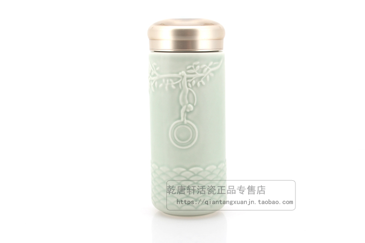 Do Tang Xuan porcelain cup seal hou immediately double CPU with creative move with cover household glass cup