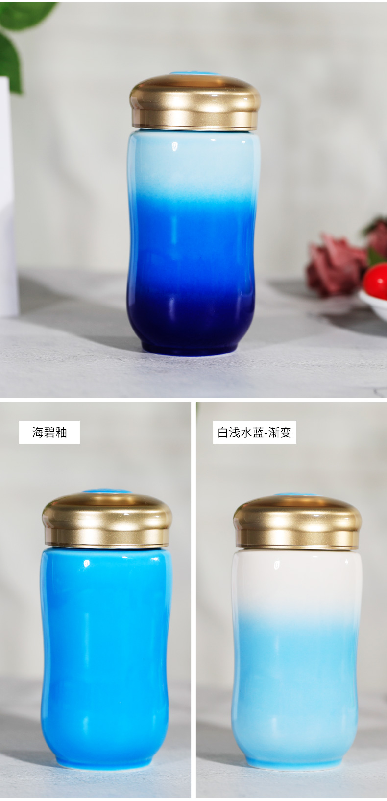 Dry Tang Xuan porcelain cup live happiness curve in the monolayer 360 ml cup creative ceramic cups of water glass gift boxes
