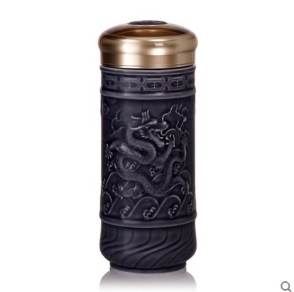 Do Tang Xuan porcelain cup nine dragon screen double portable cup with cover glass with creative cup send to friends