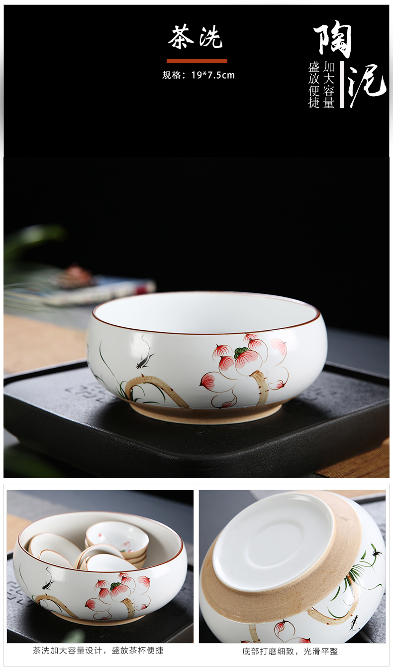 Dehua kung fu tea set suit household contracted 6 only hand - made ceramic cup lid bowl of tea set