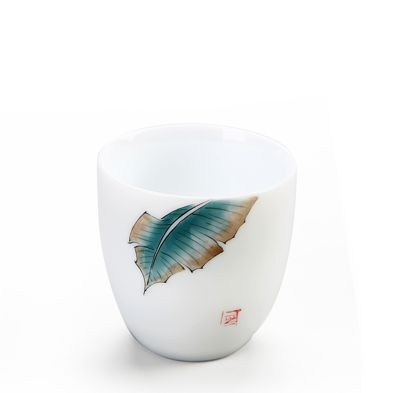 Sweet white glaze hand - made ceramic masters cup dehua white porcelain kung fu tea tea cup size, individual sample tea cup