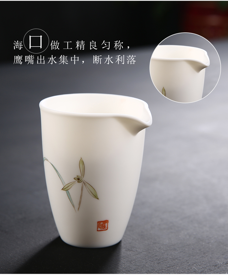 Dehua white porcelain ceramic fair keller kung fu tea accessories master hand and a cup of jade porcelain tea sea points home