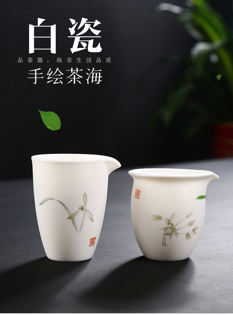 Dehua white porcelain ceramic fair keller kung fu tea accessories master hand and a cup of jade porcelain tea sea points home