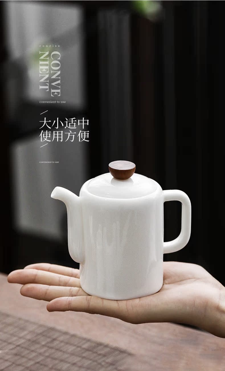 Kung fu tea set suit household contracted Japanese zen ceramic teapot dehua white porcelain teacup suits for