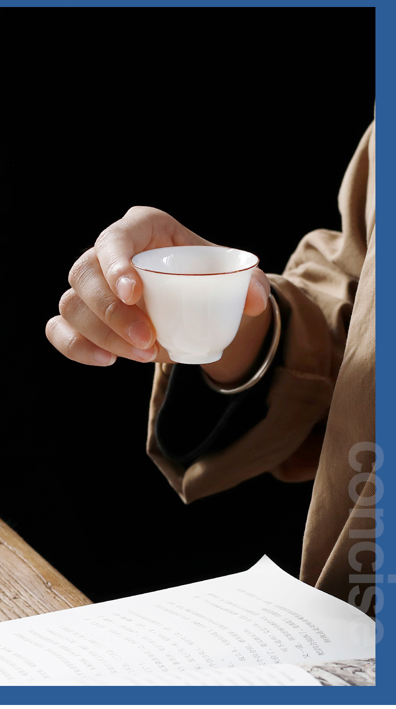 Dehua white porcelain kung fu tea set suit household contracted and I Japanese zen small tureen tea tray ceramic cup