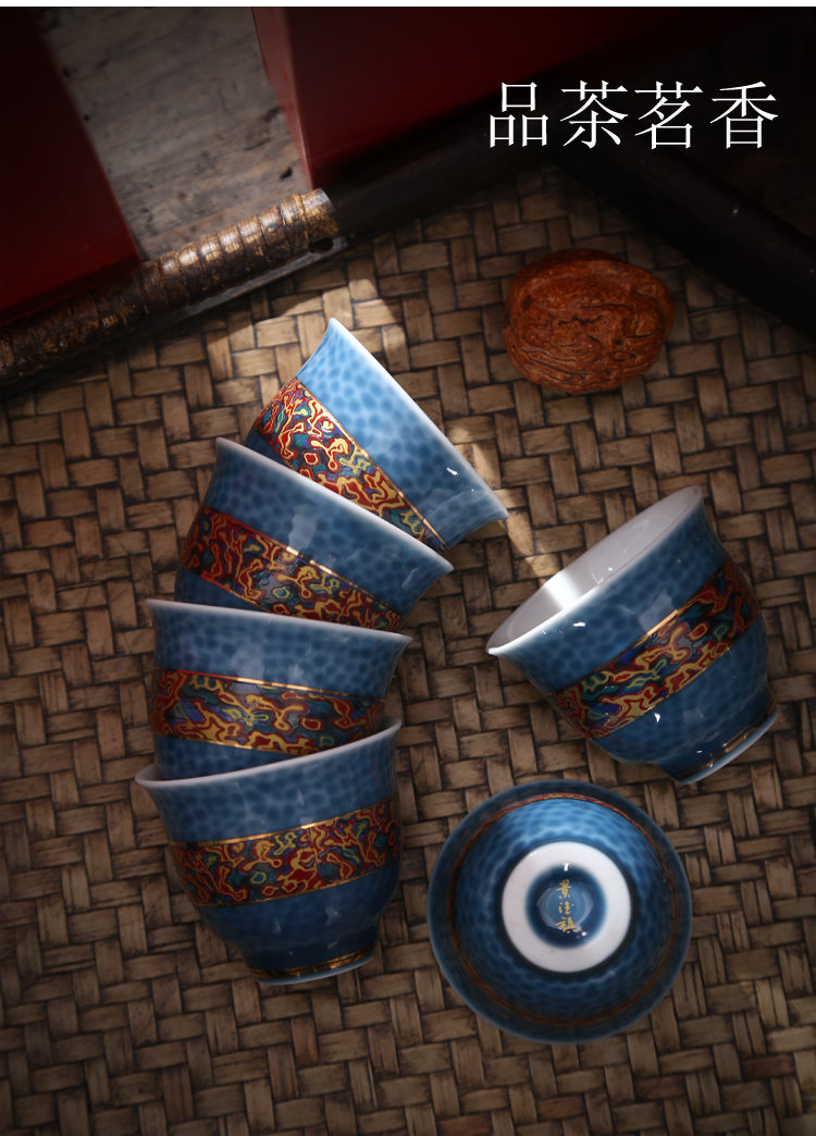 Kung fu tea set suit household of Chinese style restoring ancient ways of imitation Chinese lacquer ceramics tureen office of a complete set of tea cups suit