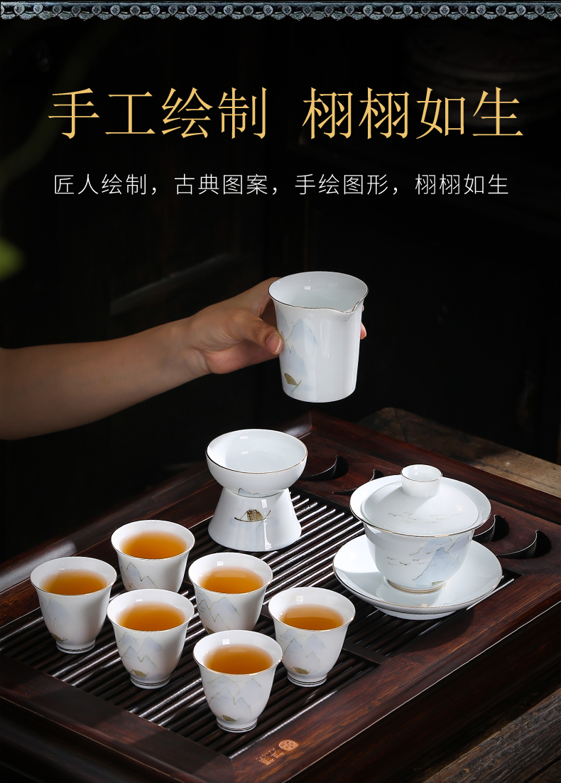 Hand - made) ceramic creative tea filters make tea, tea strainer wearing blue and white porcelain tea set tea accessories