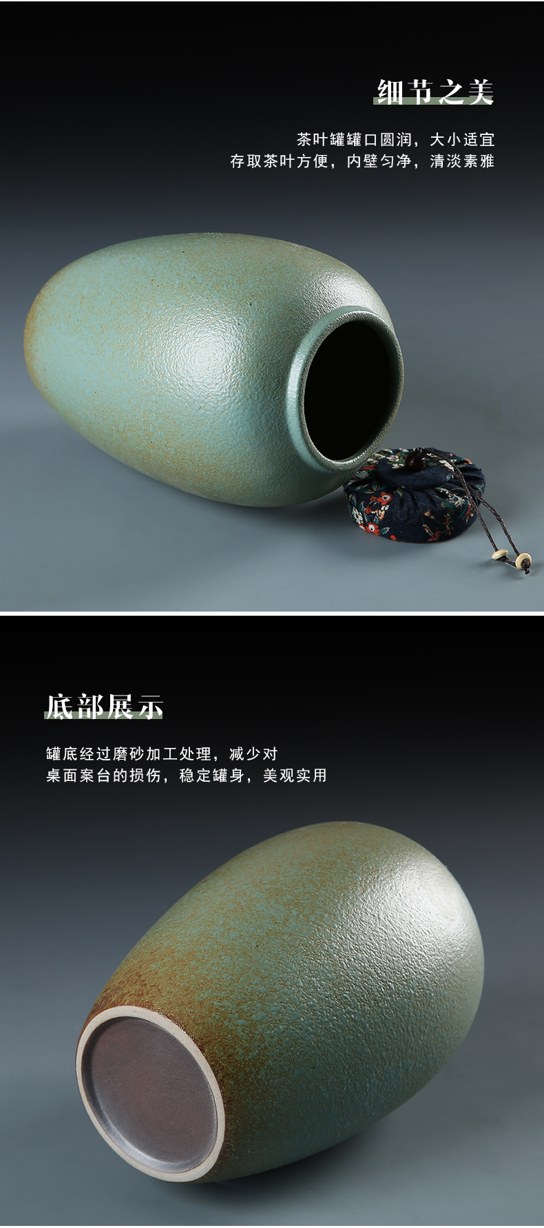 Coarse pottery sealing ceramic large tea caddy fixings box travel warehouse storage tank pu 'er tea pot up with retro POTS