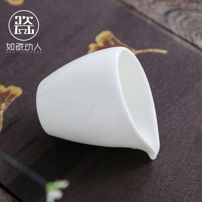Dehua white porcelain household suet jade porcelain kung fu tea accessories ceramics fair keller points of tea and tea cups