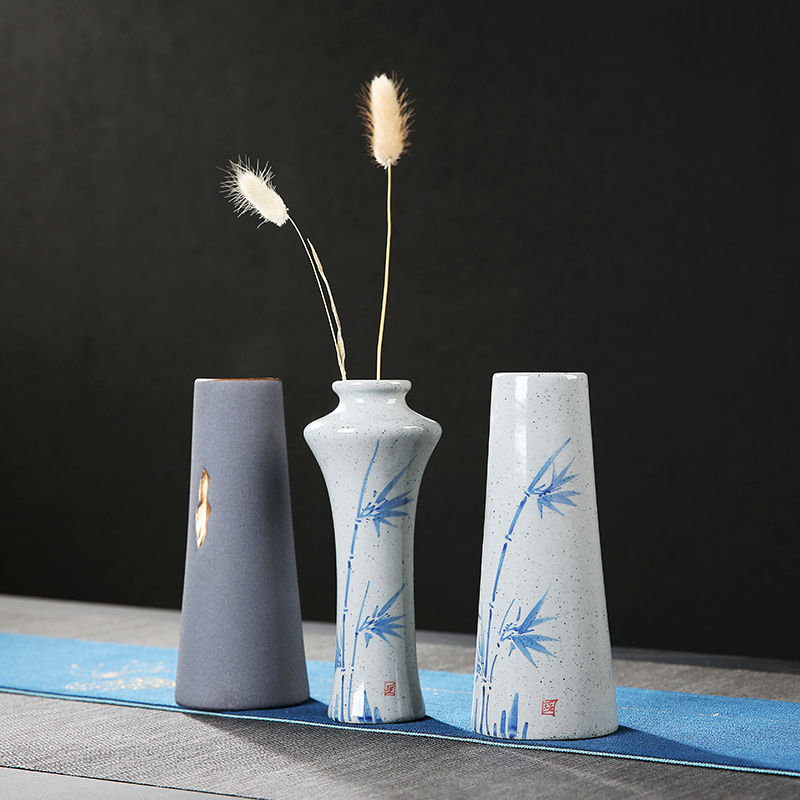 Japanese zen coarse TaoHua device to restore ancient ways floret bottle contracted teahouse dried flower ceramic bottle place flower ornament
