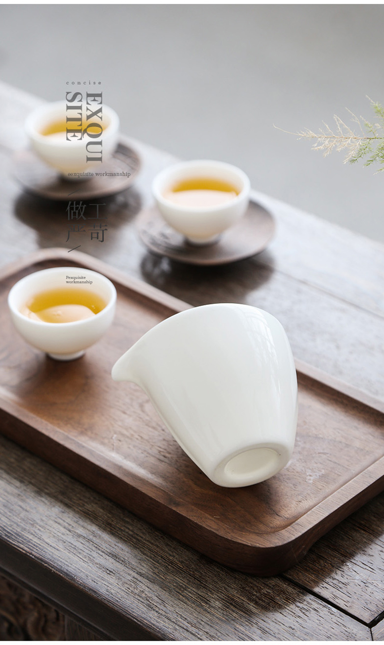 Dehua white porcelain household suet jade porcelain kung fu tea accessories ceramics fair keller points of tea and tea cups