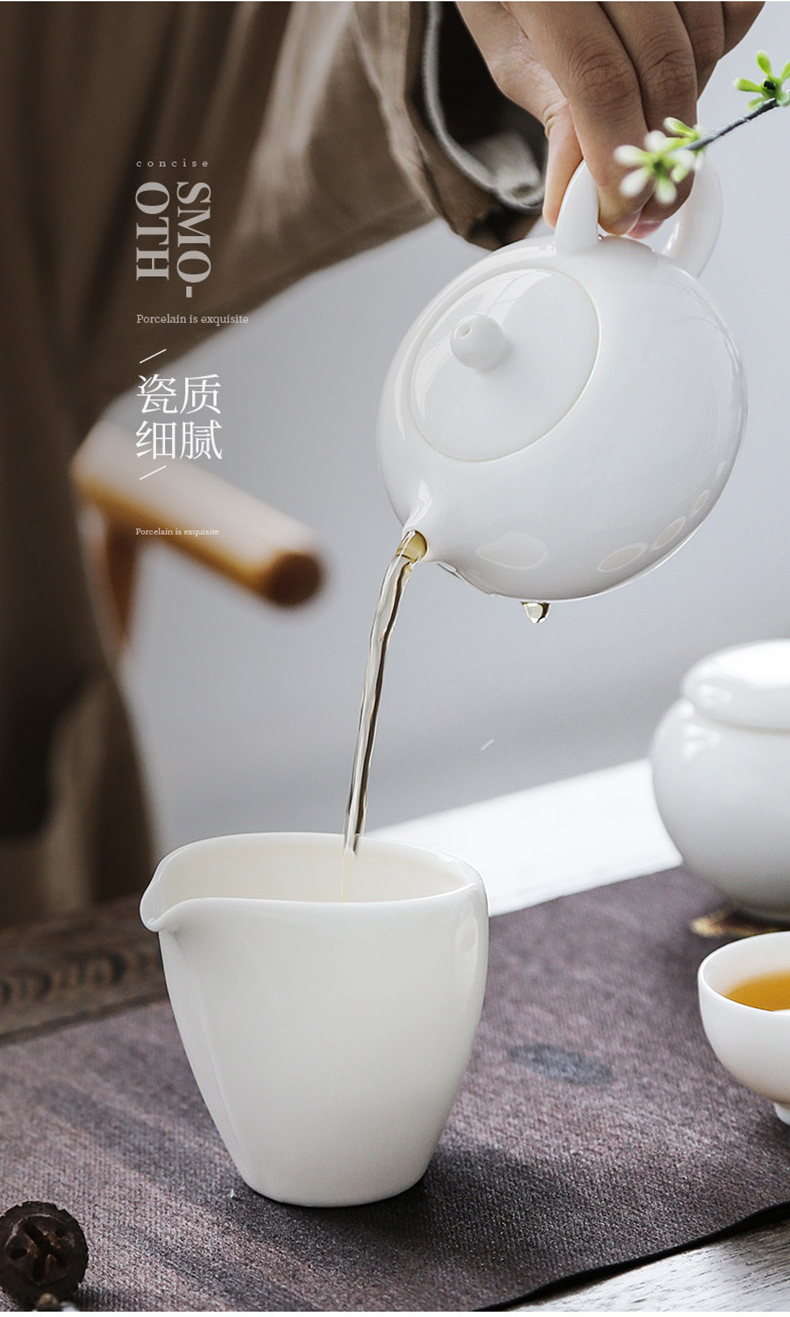 Dehua white porcelain household suet jade porcelain kung fu tea accessories ceramics fair keller points of tea and tea cups