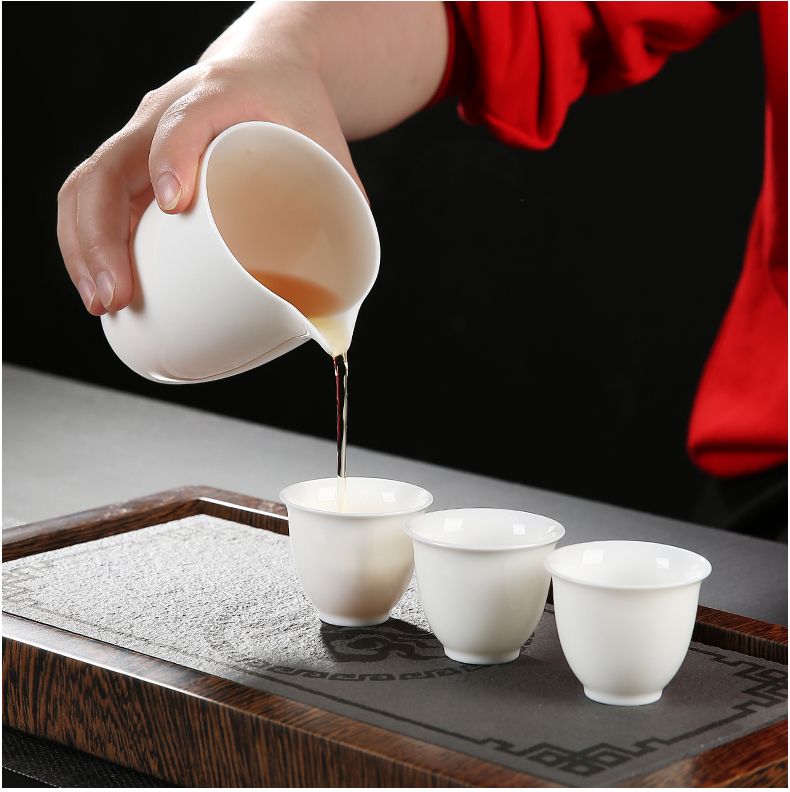 Dehua white porcelain kung fu tea set suit household contracted tea set gift boxes ceramic teapot teacup tureen customization