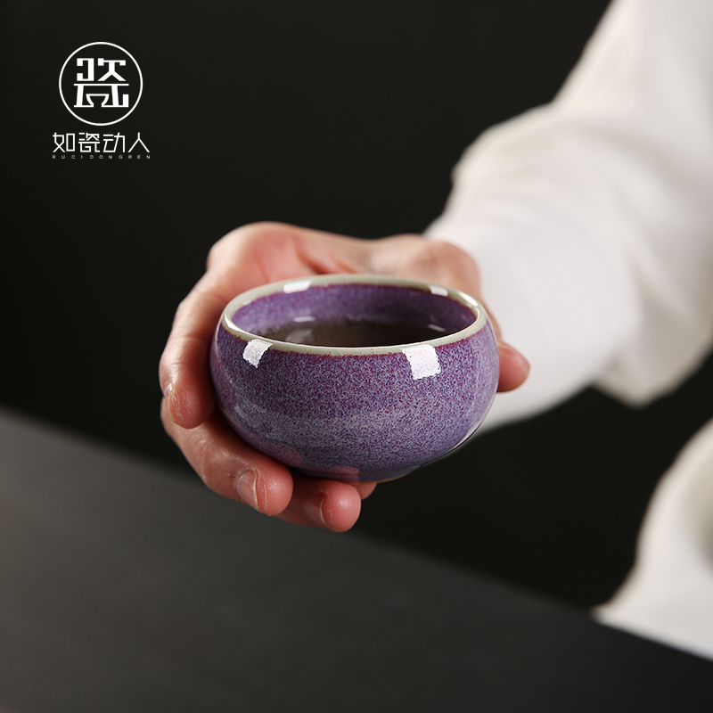 Ceramic kung fu tea cup five ancient jun masters cup up, use household elder brother RuGuanJun up sample tea cup