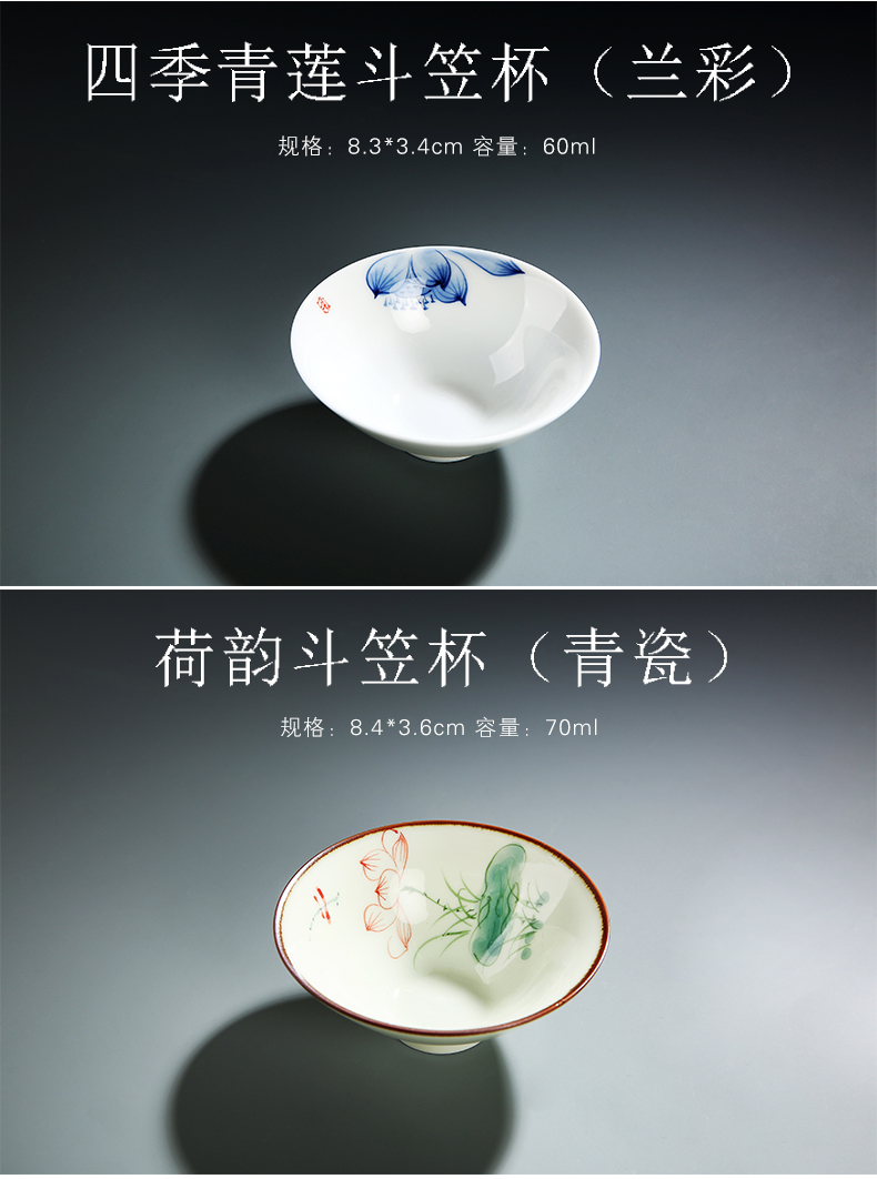 Hand - made ceramic masters cup jade porcelain cups kung fu tea cup single cup of tea light manual personal pu - erh tea sample tea cup