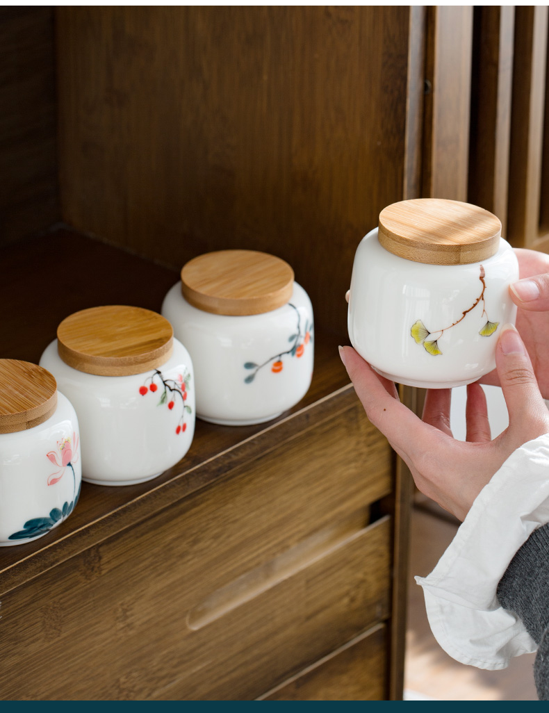 To the as porcelain and moving hand - made ceramic seal pot home portable bamboo caddy fixings cover tea warehouse small tea boxes