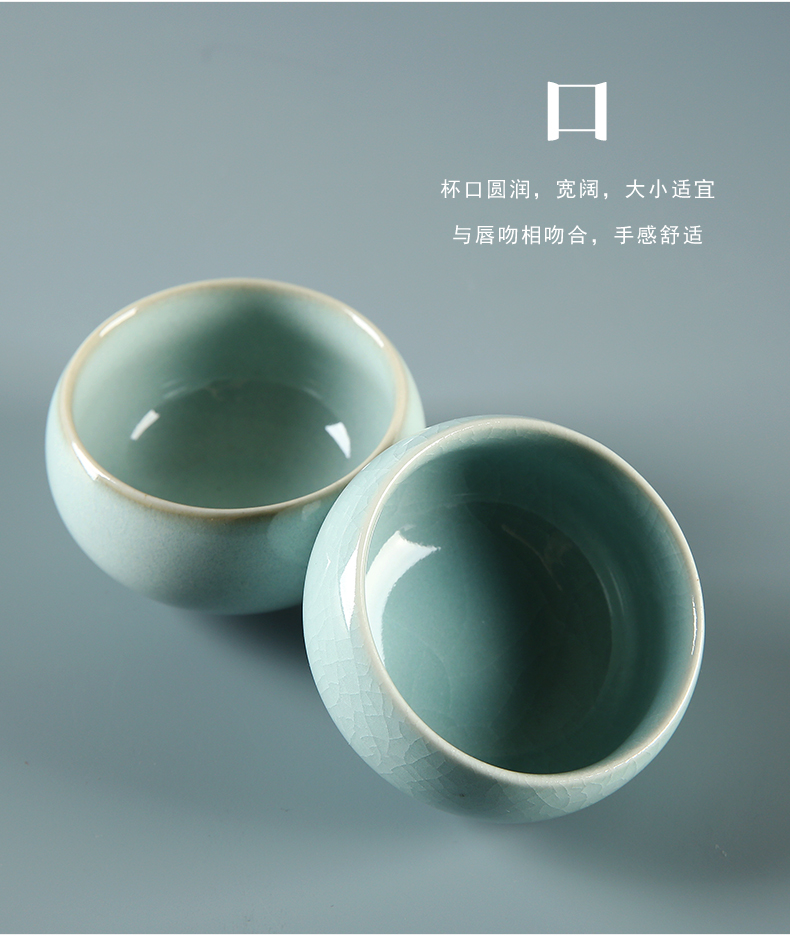Ceramic kung fu tea cup five ancient jun masters cup up, use household elder brother RuGuanJun up sample tea cup