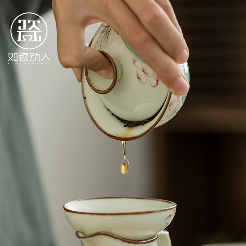 Japanese tea set suit household contracted and I small sets of kung fu tea tray hand - made ceramic teapot teacup tureen sitting room
