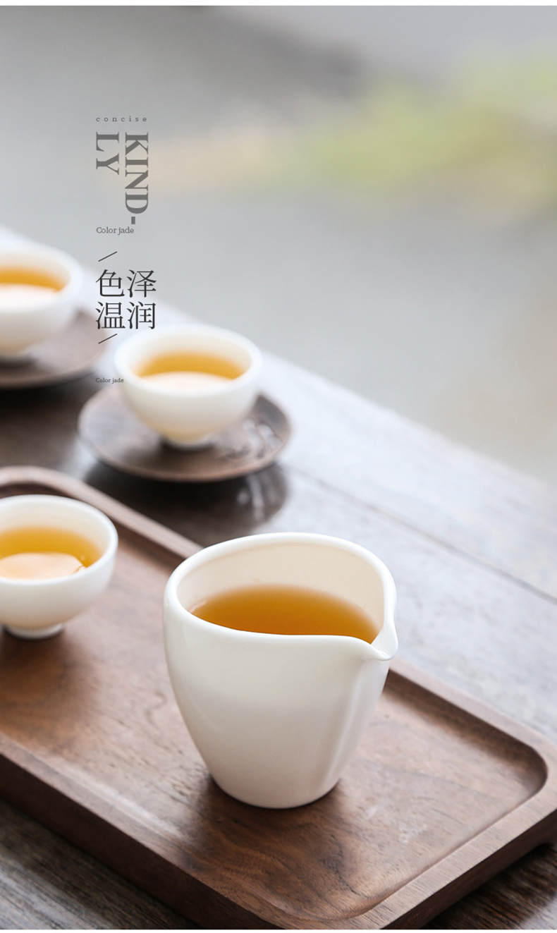 Dehua white porcelain household suet jade porcelain kung fu tea accessories ceramics fair keller points of tea and tea cups