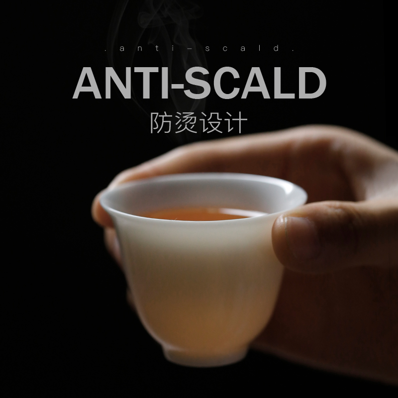 Dehua white porcelain kung fu tea set suit household contracted and I Japanese zen small tureen tea tray ceramic cup