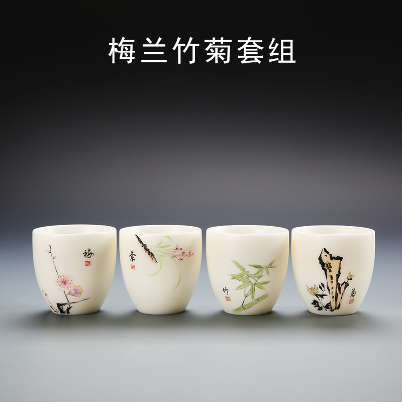 A Chinese Odyssey teacups hand - made sample tea cup tea by hand, dehua white porcelain cup Hong Kong master CPU