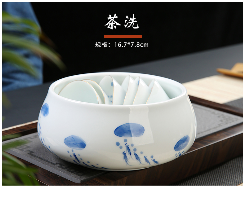 Dehua hand - made kung fu tea sets tea cup simple household ceramic white porcelain lid bowl of a complete set of tea sets