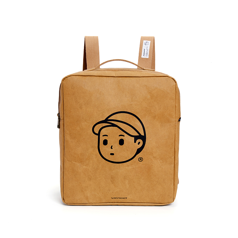 Finerworld Washable Kraft Paper Vintage Backpack Couple Backpack ins Trendy Korean Style Japanese School Bag