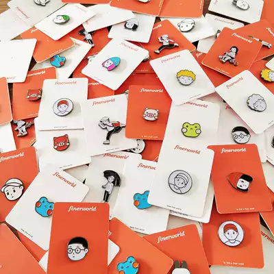 finerworld original anime brooch cute metal jewelry badge couple badge lop pin Lupi