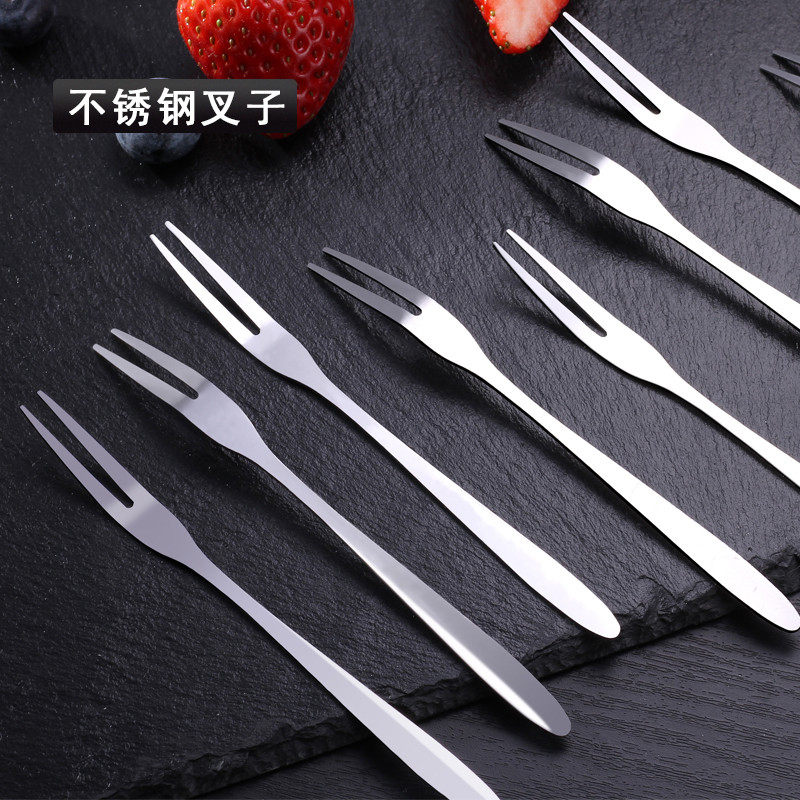 Fruit fork set creative cute stainless steel small fork household European-style fruit snack cake fork
