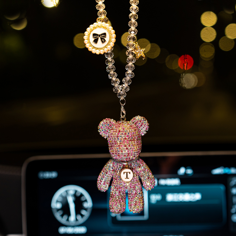 Car pendant in car Pendant Car Rearview Mirror Hanging Accessories Creative Nets Red Violent Bear Upscale Interior Decoration Items-Taobao