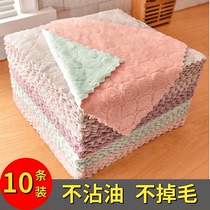 Dishwashing cloth fish scales coral velvet rag cleaning kitchen oil household absorbent towel does not lose hair no oil