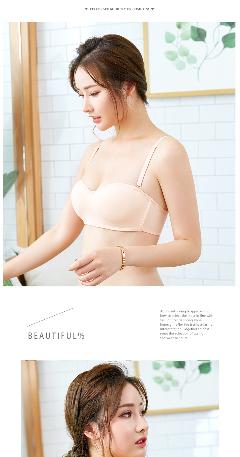 Bảo tàng sợi Vô hình Bra Sexy Dàn nửa Cup Đồ lót Phụ nữ Không Vòng thép Áo cưới mỏng Trượt ống Top đồ lót nữ hàng hiệu