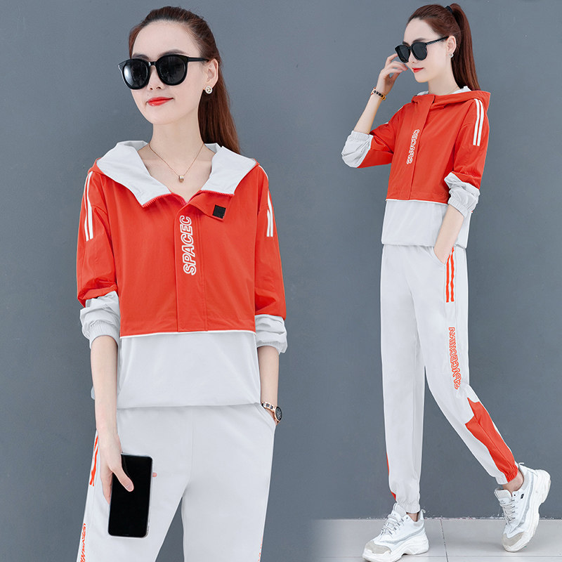 Summer casual sports suit women's 2021 summer new Korean version of loose fashion summer two-piece set