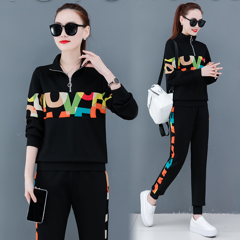 Sports Suit Women 2022 New Spring Clothing Fall Loose Korean version Student fashion Chauffaters Clothing Leisure Two Styles