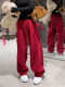 Women's Casual Pants 2026 Autumn and Winter New Commuting Wear Red Velvet Thickened Loose Versatile Lazy Style Sweatpants