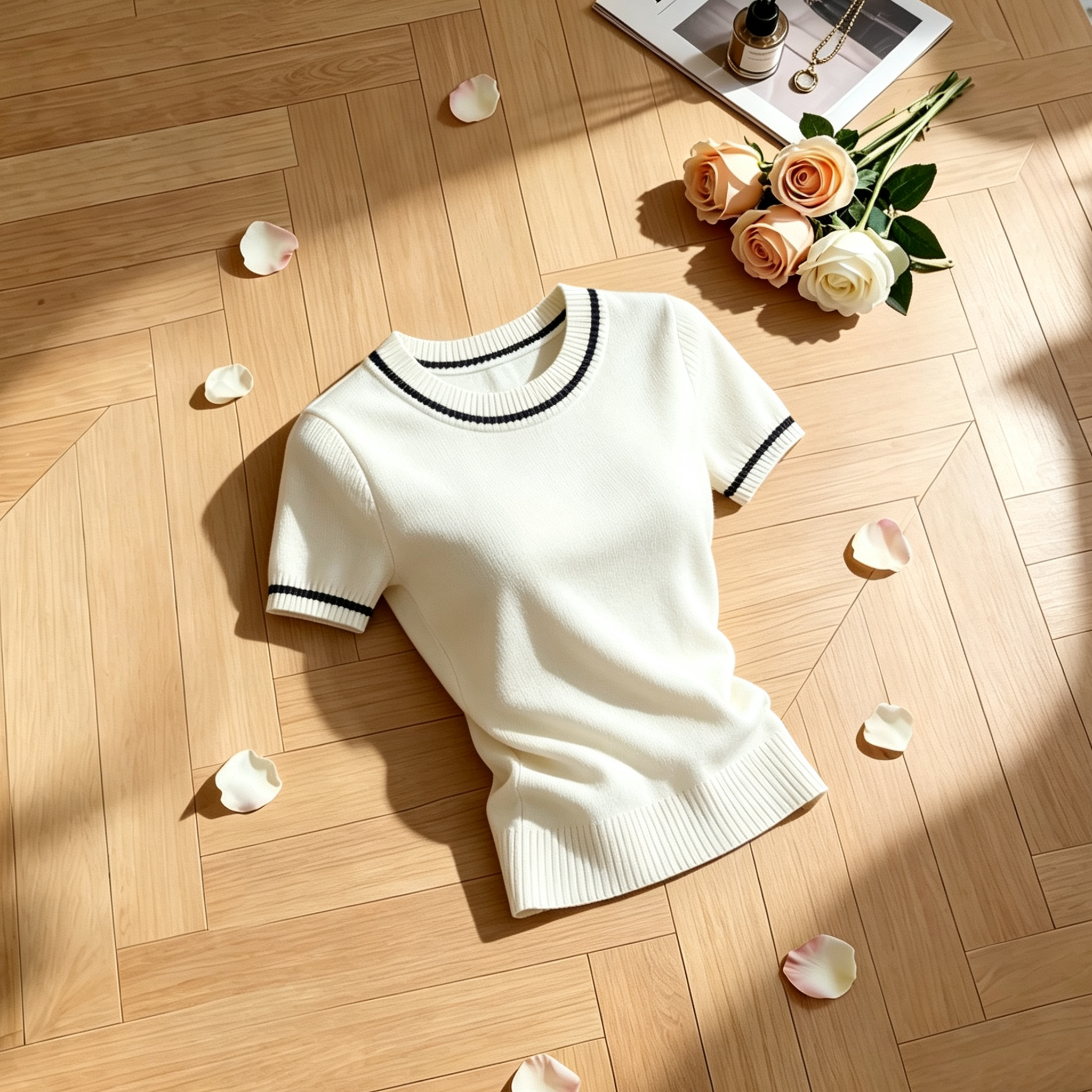 女装2026新款今年流行撞色上衣设计夏季时尚洋气修身显瘦短袖t恤