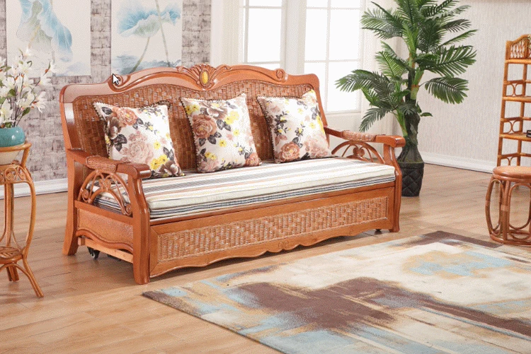 Đúng chaise longue mây giường mây sofa mây sofa giường sofa đẹp ghế chaise góc ghế mây miễn phí vận chuyển 6055 - Ghế sô pha