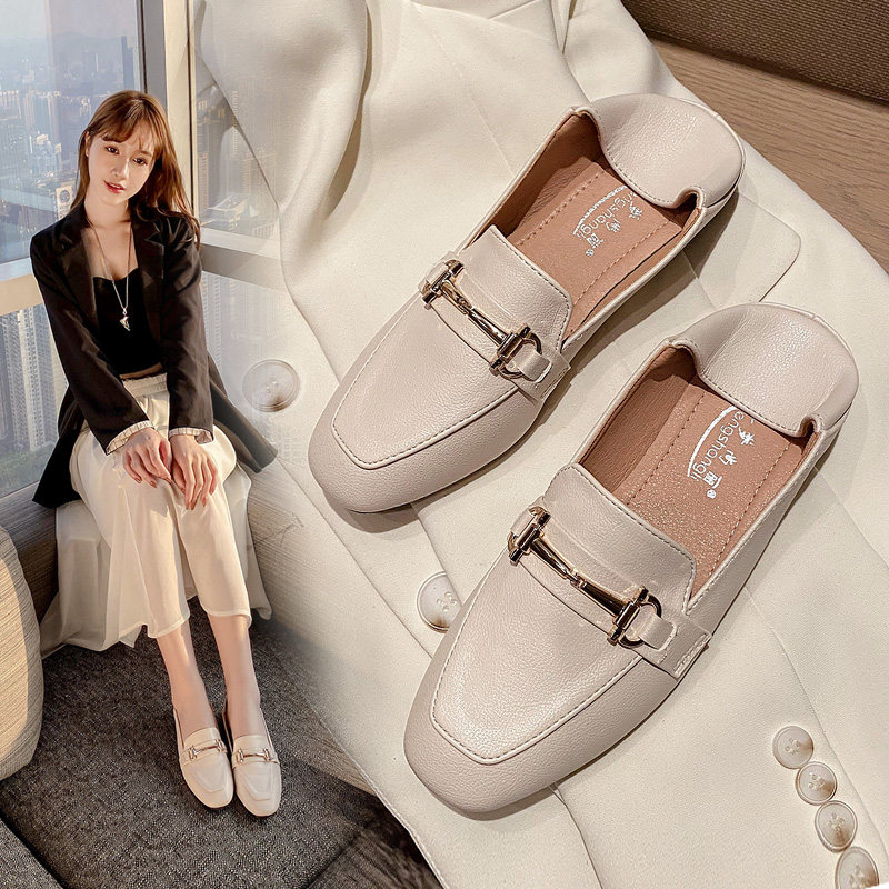 Peas shoes women's 2022 new small leather shoes slip-on single shoes women's flat shoes all-match British style loafers