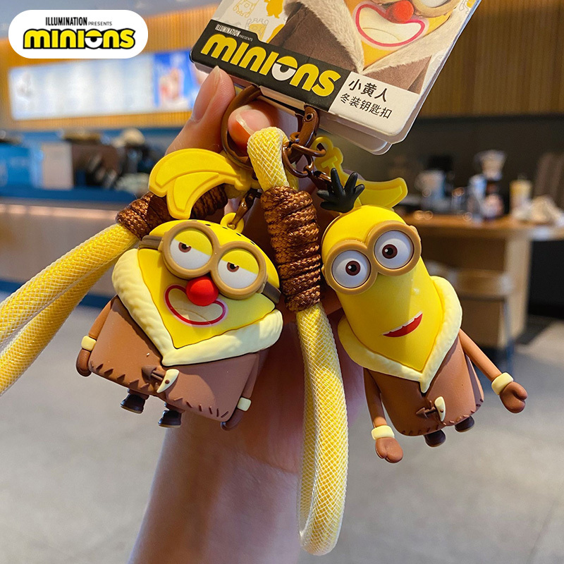 2024 New Genuine Minions Kevin Car Keychain Men's Backpack Pendant Doll Couple Keychain Women's