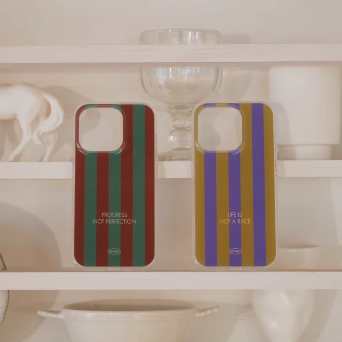Heymen Black Gate Take It Slow Original Design Striped Imd Double Layer iPhone Apple Phone Case Heymen Black Gate Take It Slow Original Design Striped Imd Double Layer iPhone Apple Phone Case