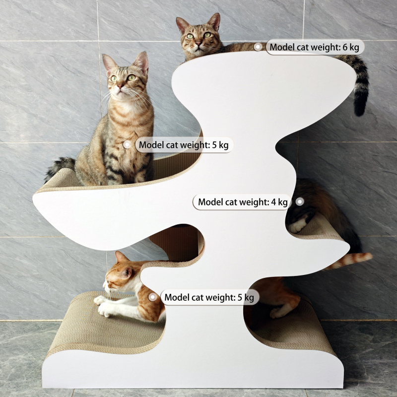 Icle White Pine Cat Scratching Board, Extra Strong Bb Multi-Layer Interconnected Lines, Suitable for Multiple Cats and Overweight Cats