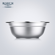 Food grade 304 stainless steel basin Household kitchen and noodle beating egg basin Round non-embroidered rice basin Small bowl large soup basin