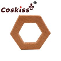 Baby beech grinding tooth hexagon appeasement pacifier chain necklace childrens toy bites teeth gum